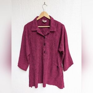 Mill Valley Clothing Company Tunic Top Lagenlook Linen Blend Hobo Shirt Med